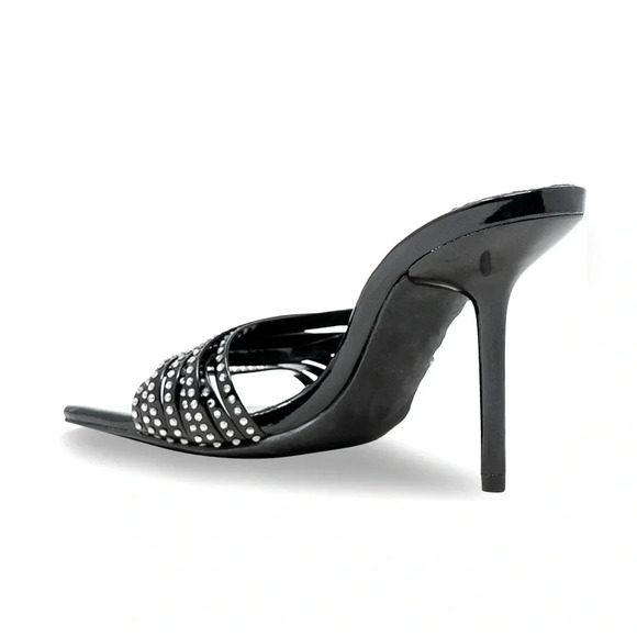 Chase and Chloe Women Nyra Crystal, Square toe Stiletto heel Lucite straps NWOT - Picture 4 of 14